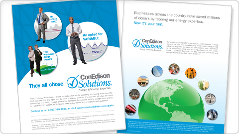 Ads promoting ConEdison Solutions' Energy pricing plans