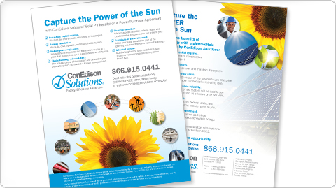 Ads promoting ConEdison Solutions' Solar Energy program